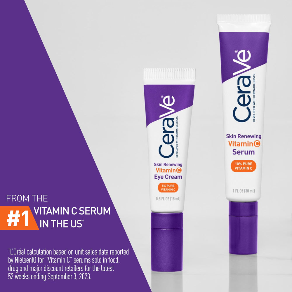 Close-up tube cap of CeraVe eye cream demonstrating protected packaging