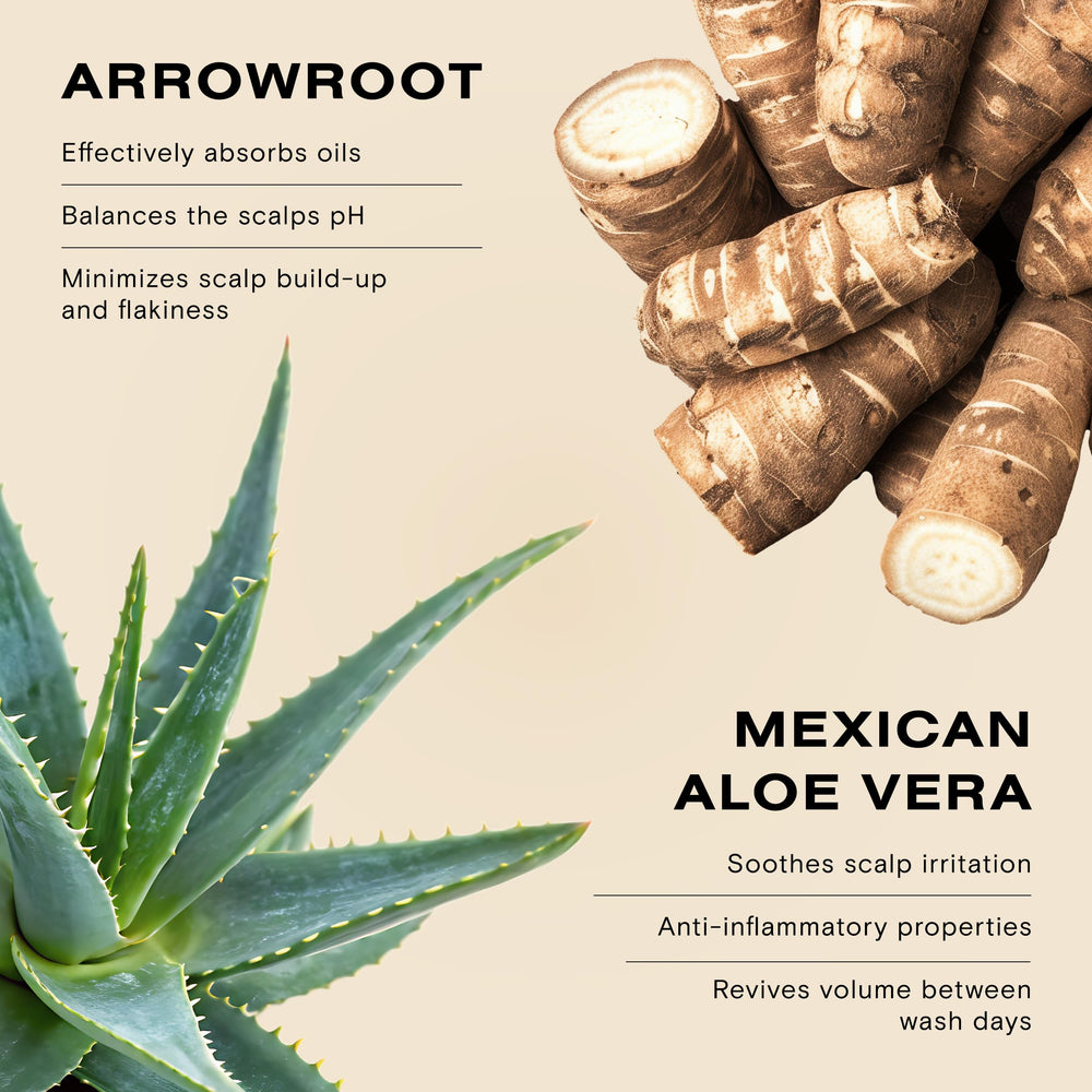 Ceremonia arrowroot and Brazilian clays ingredients visual for natural absorption