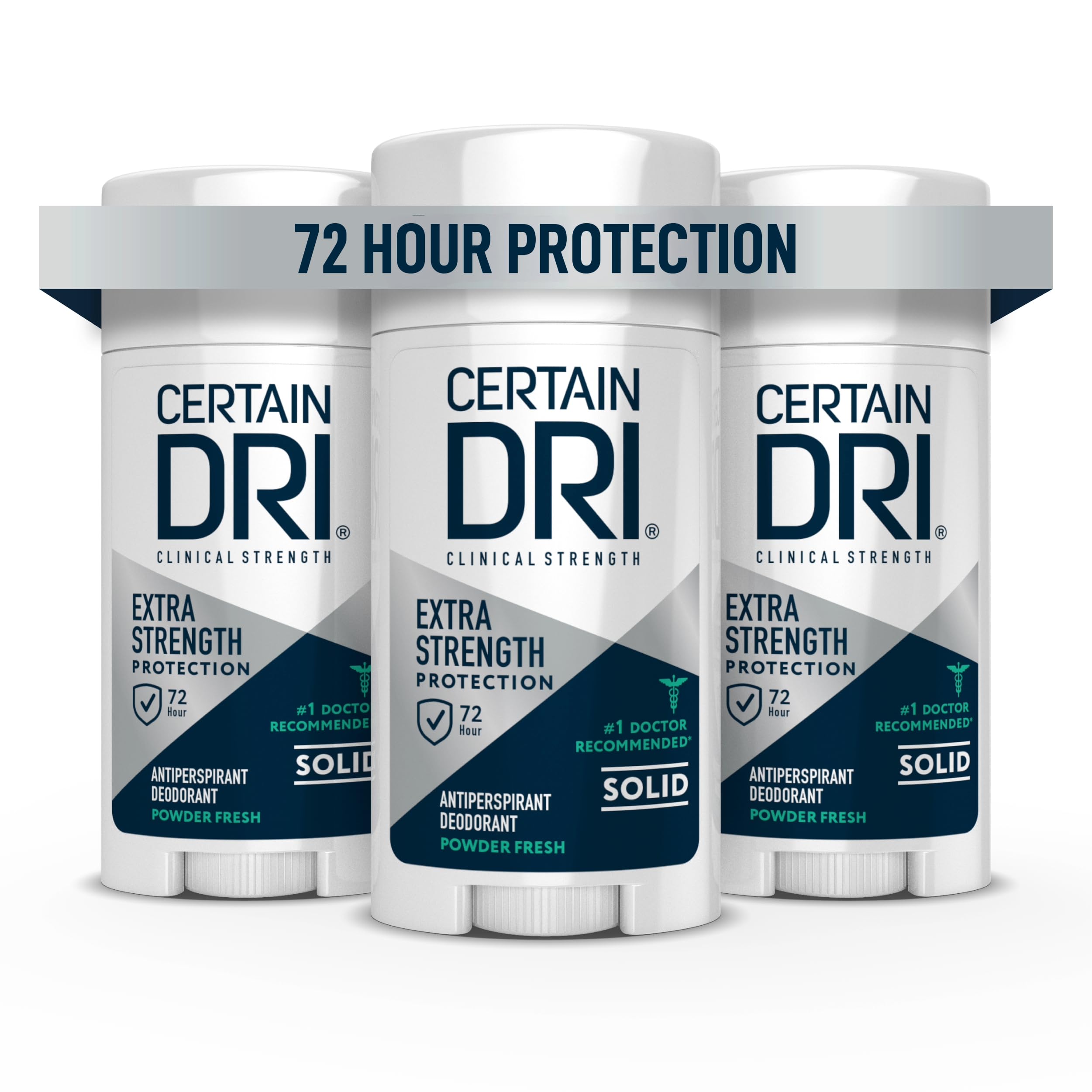 Certain Dri front view showing stick and brand for reliable dry protection