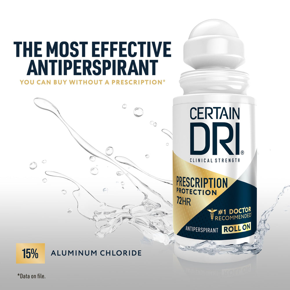Certain Dri box and bottle on bathroom counter showing daily-use lifestyle