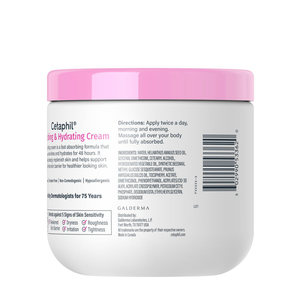 Cetaphil back label with directions and benefits for sensitive skin