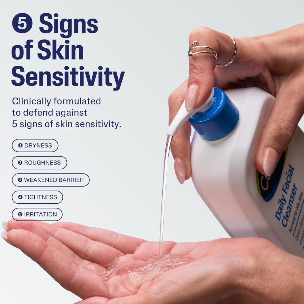 Cetaphil label close-up highlighting key ingredients and gentle formula benefit