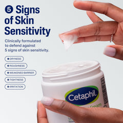 Cetaphil creamy texture close-up illustrating rich hydration instantly