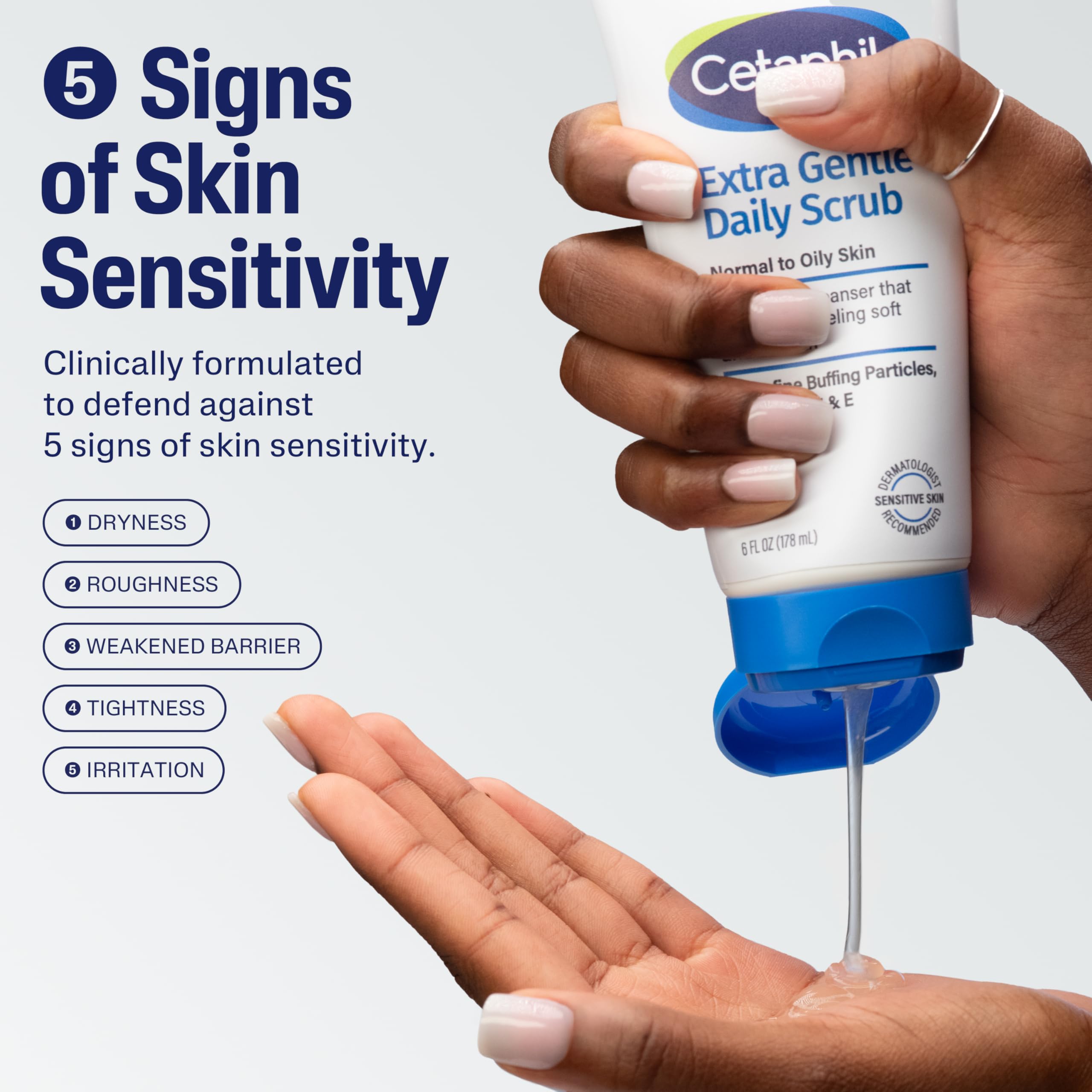 Cetaphil tube dispensing product for controlled daily use