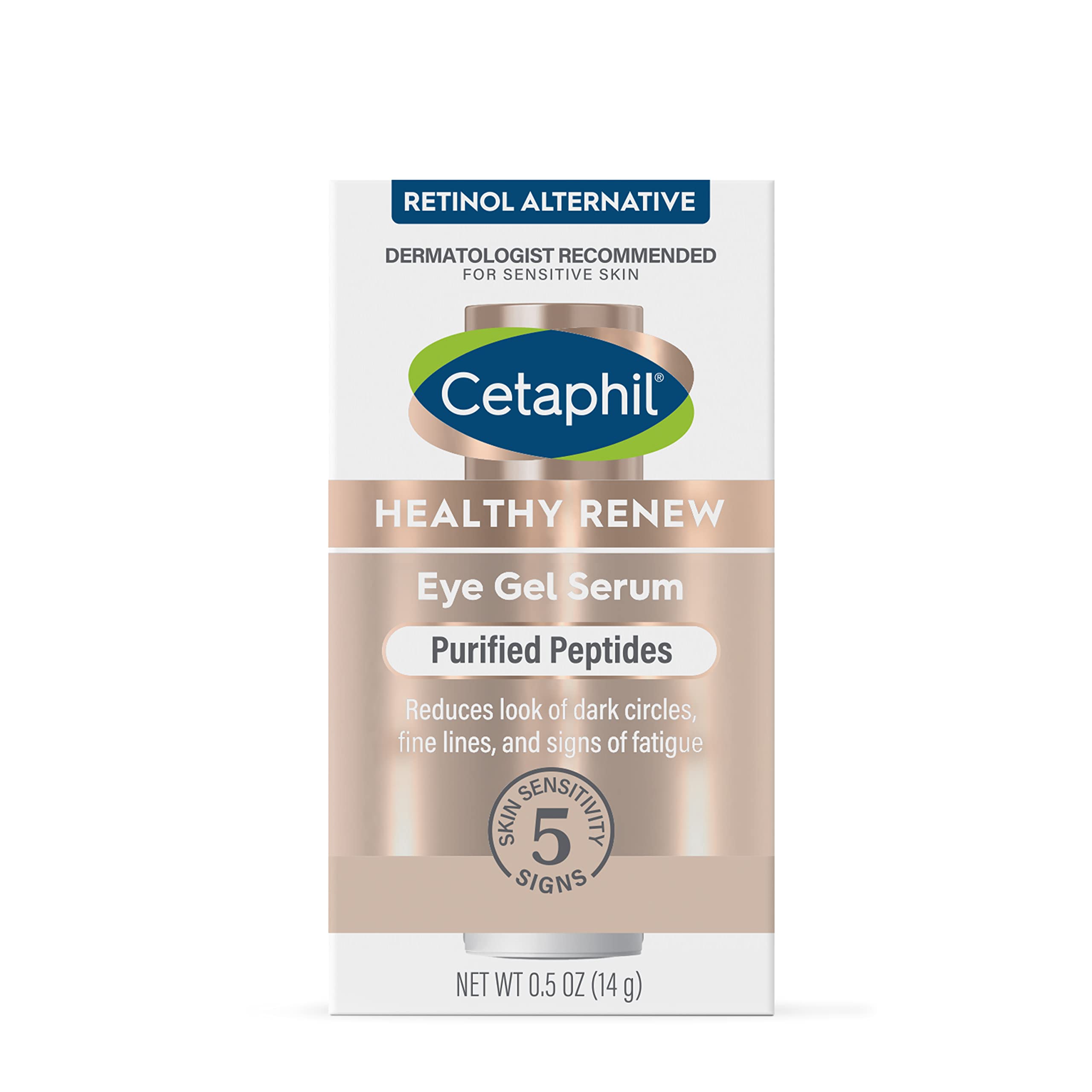 Cetaphil applied under eye with ring finger demonstrating gentle technique