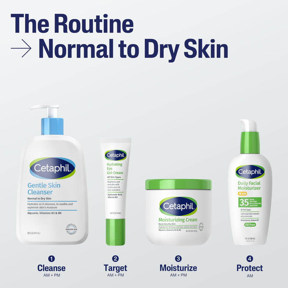 Cetaphil being applied to damp face for gentle cleansing