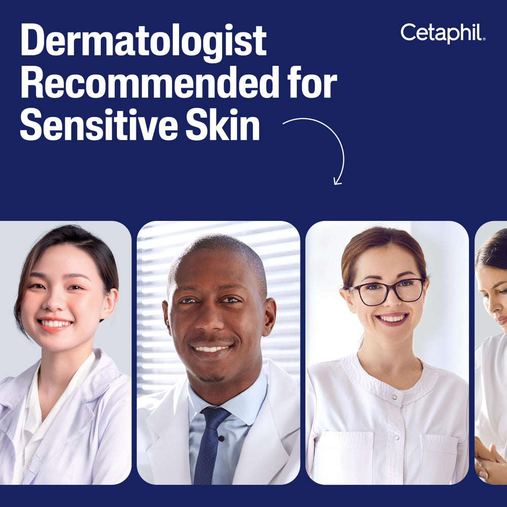 Cetaphil flat lay with glycerin and vitamin visuals showing conditioning benefits