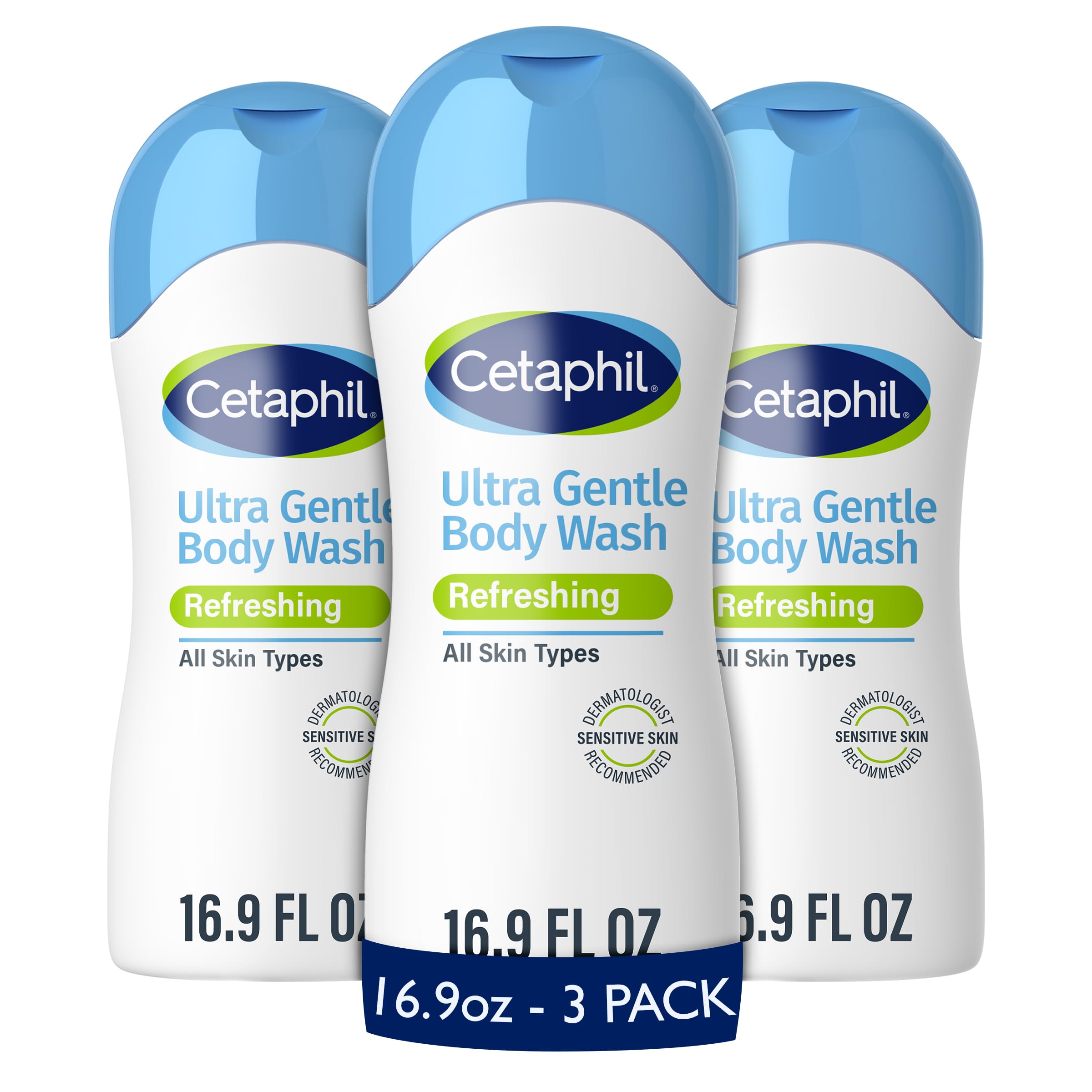 Cetaphil front packaging showing gentle body wash and calming benefit