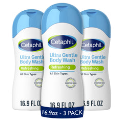 Cetaphil front packaging showing gentle body wash and calming benefit