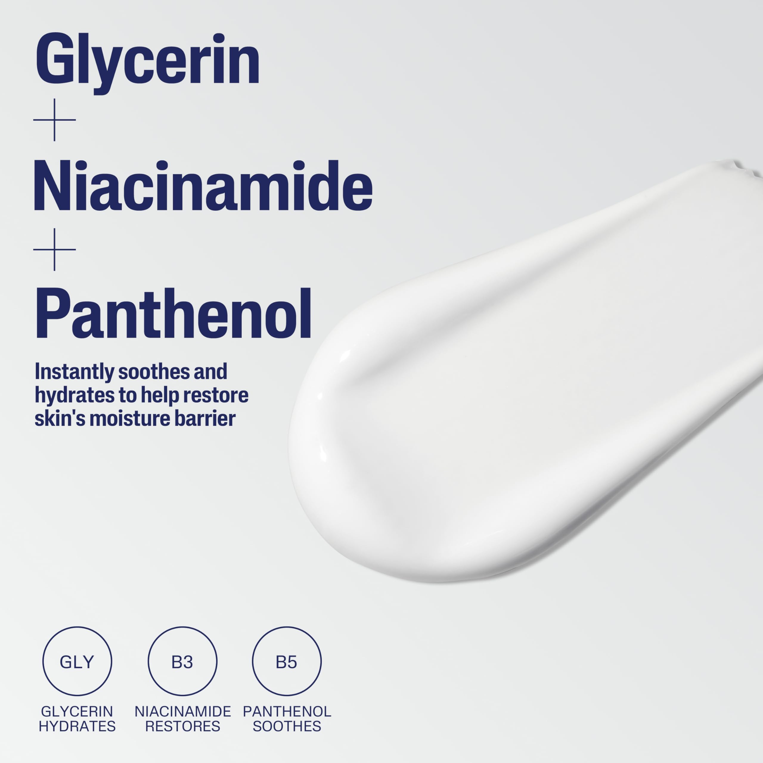 Cetaphil ingredients label highlighting soothing vitamins benefit
