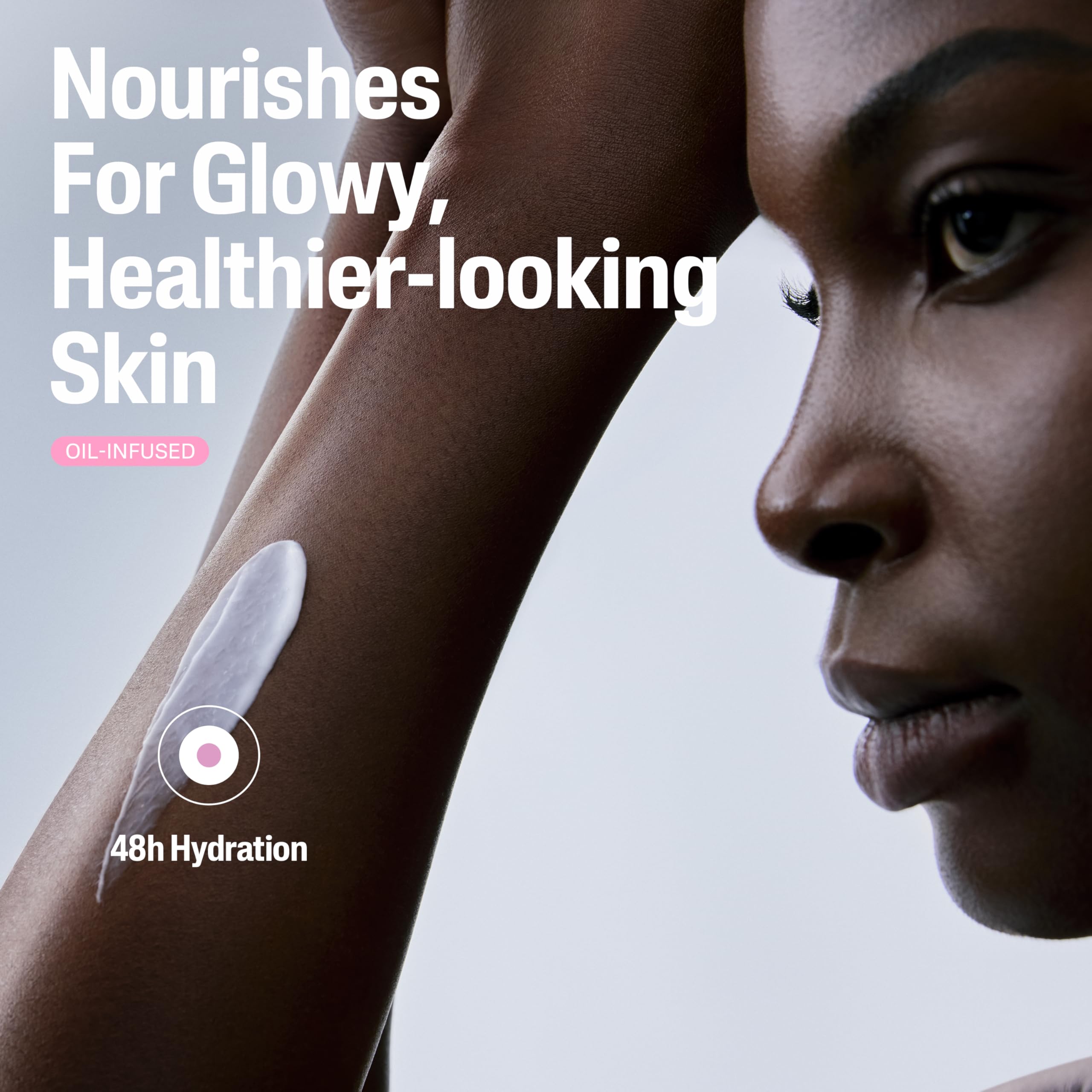 Cetaphil lotion texture on hand highlighting lightweight, non-greasy feel