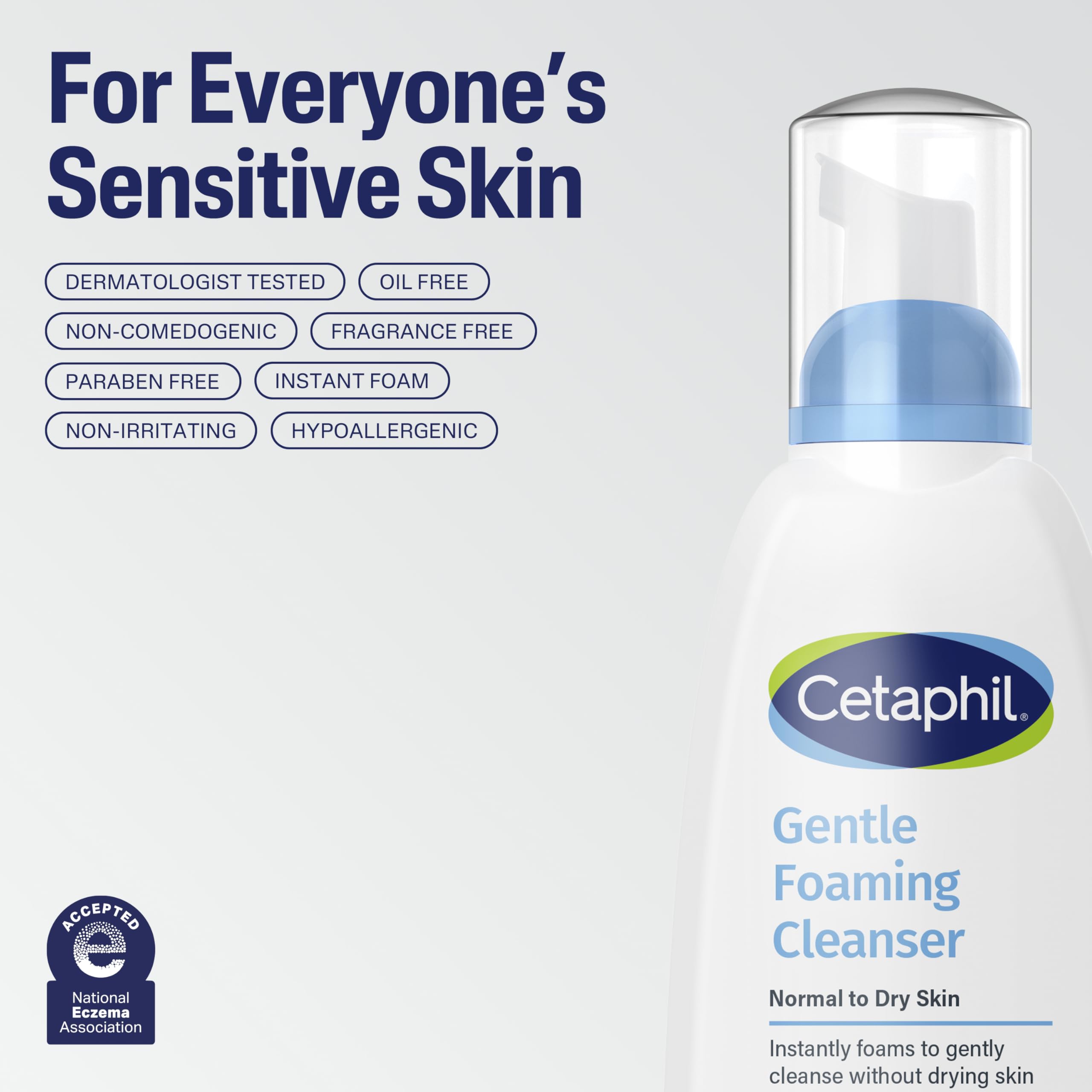 Cetaphil in use removing light makeup to reveal effective, non-irritating benefit