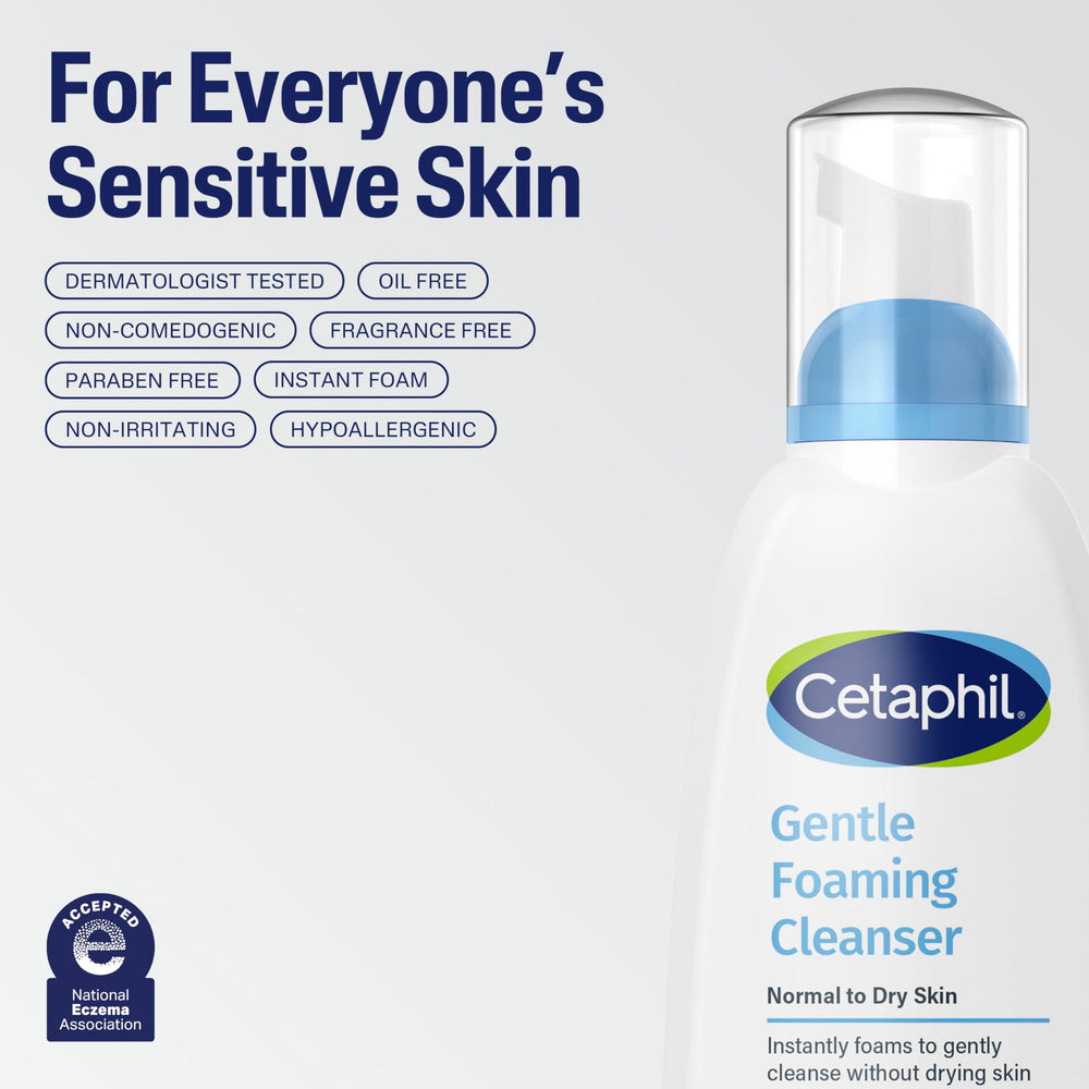 Cetaphil in use removing light makeup to reveal effective, non-irritating benefit