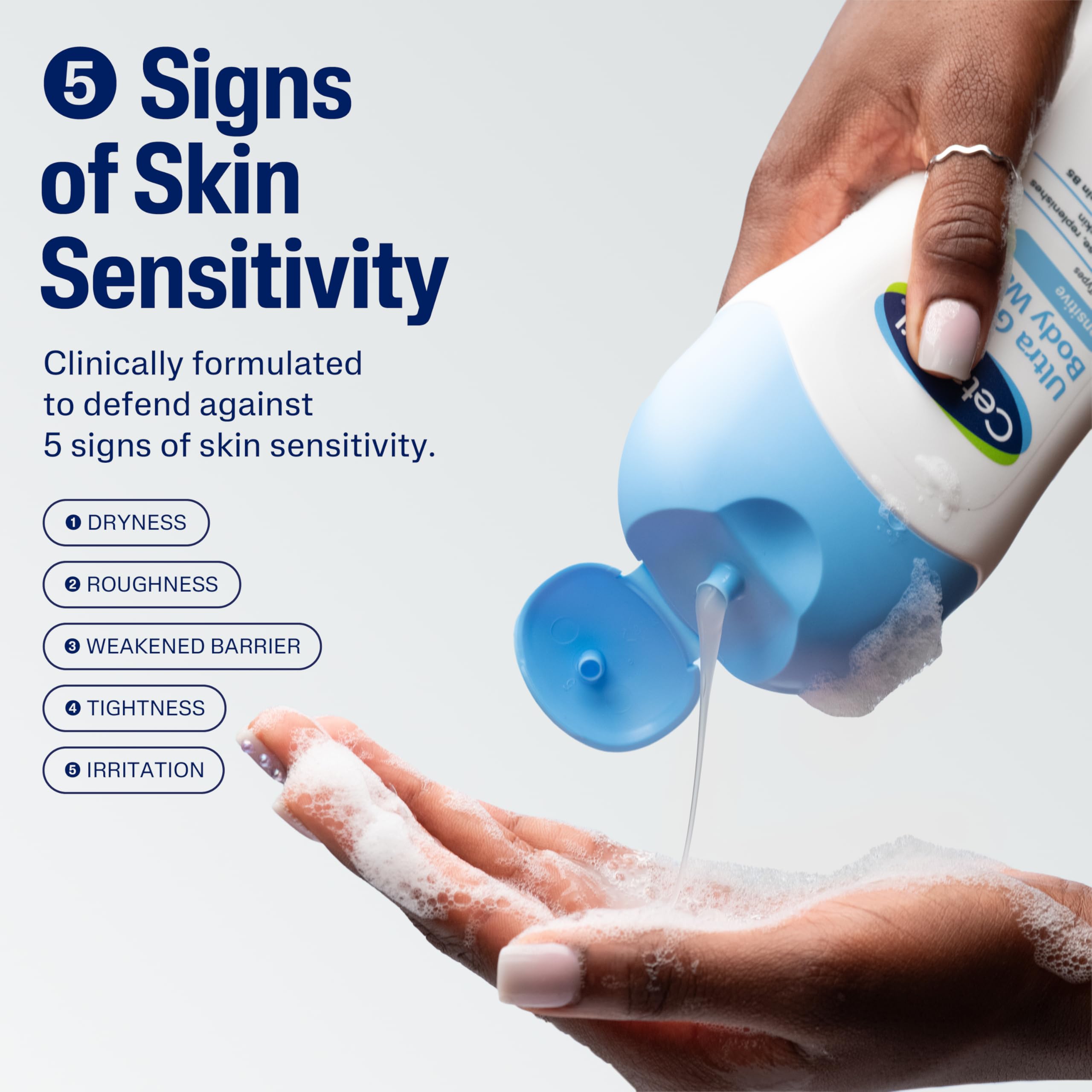 Three Cetaphil bottles arranged showing the 3ct multipack convenience