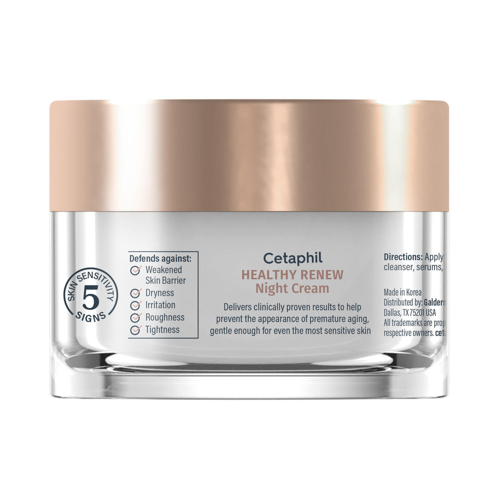 Cetaphil night cream edelweiss extract close-up illustrating antioxidant support