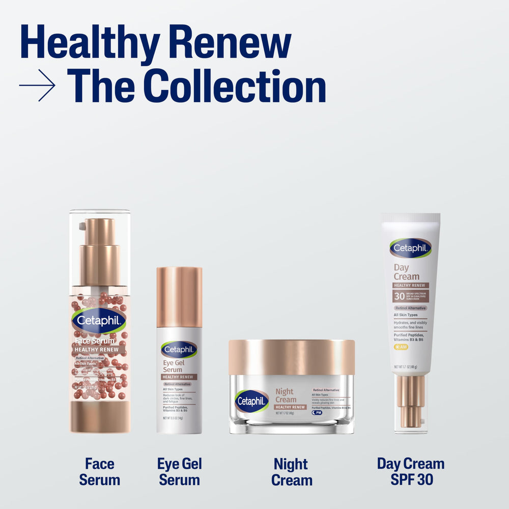 Cetaphil night cream next to ruler for 1.7oz size clarity and travel convenience