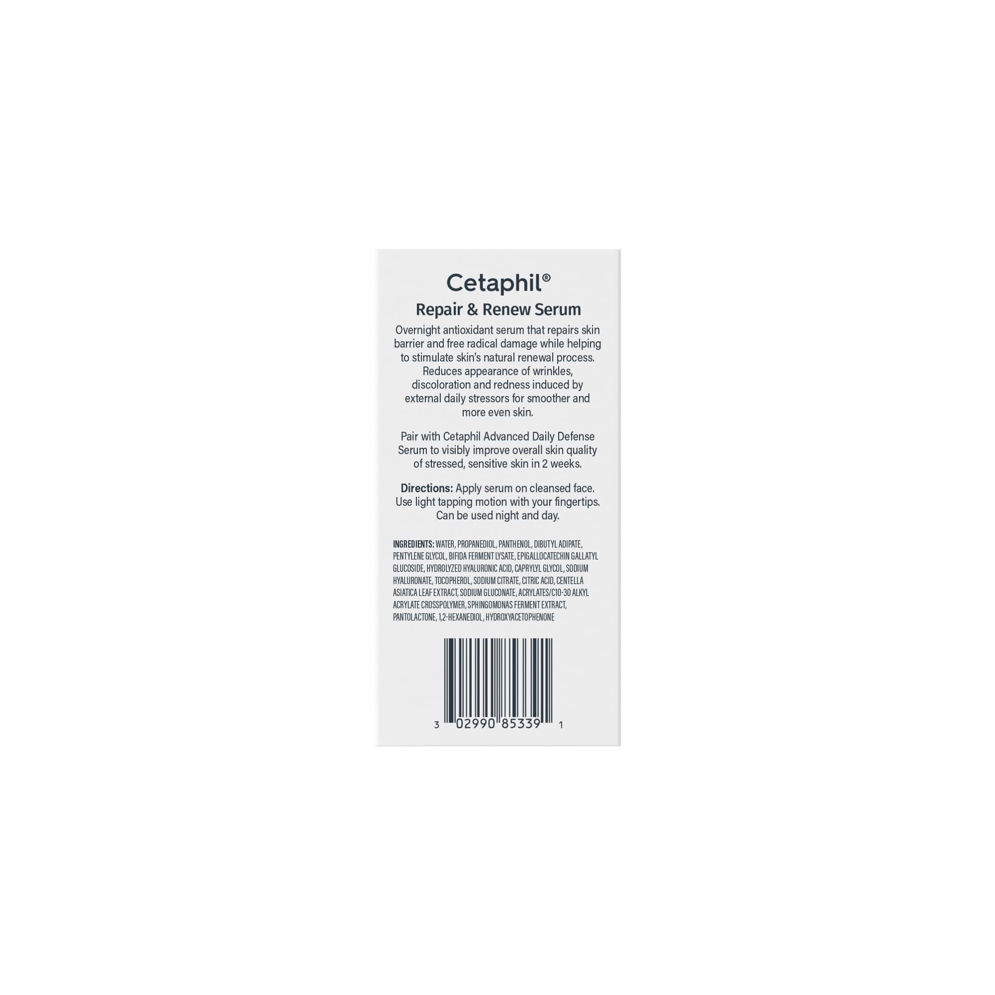 Cetaphil applying serum to face demonstrating soothing application step