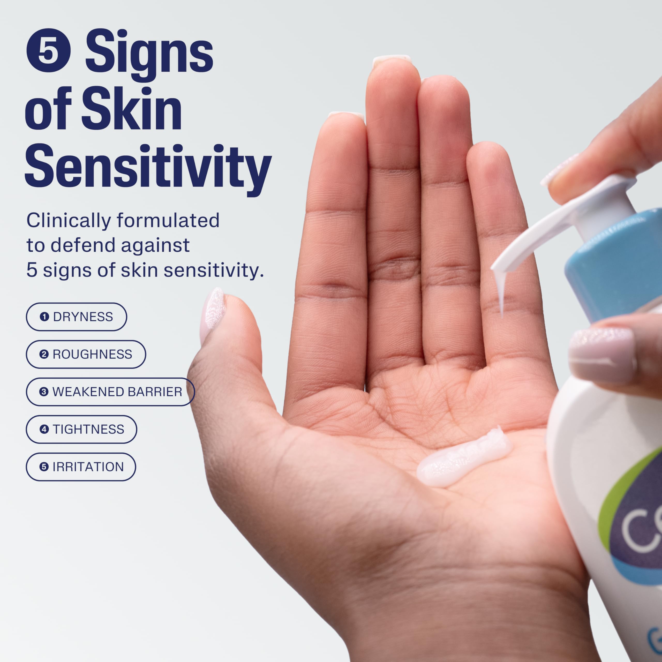 Cetaphil pump dispensing cleanser for easy measured application