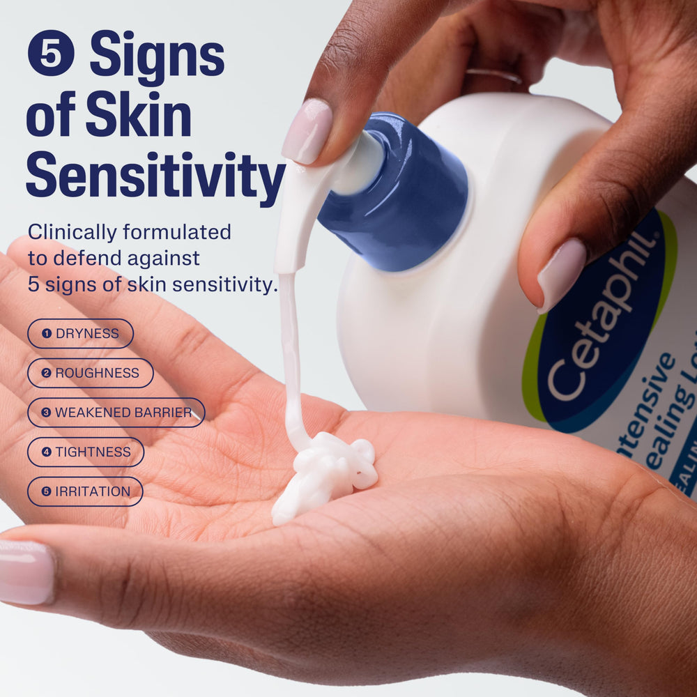 Cetaphil dispensing lotion showing smooth texture and fast absorption