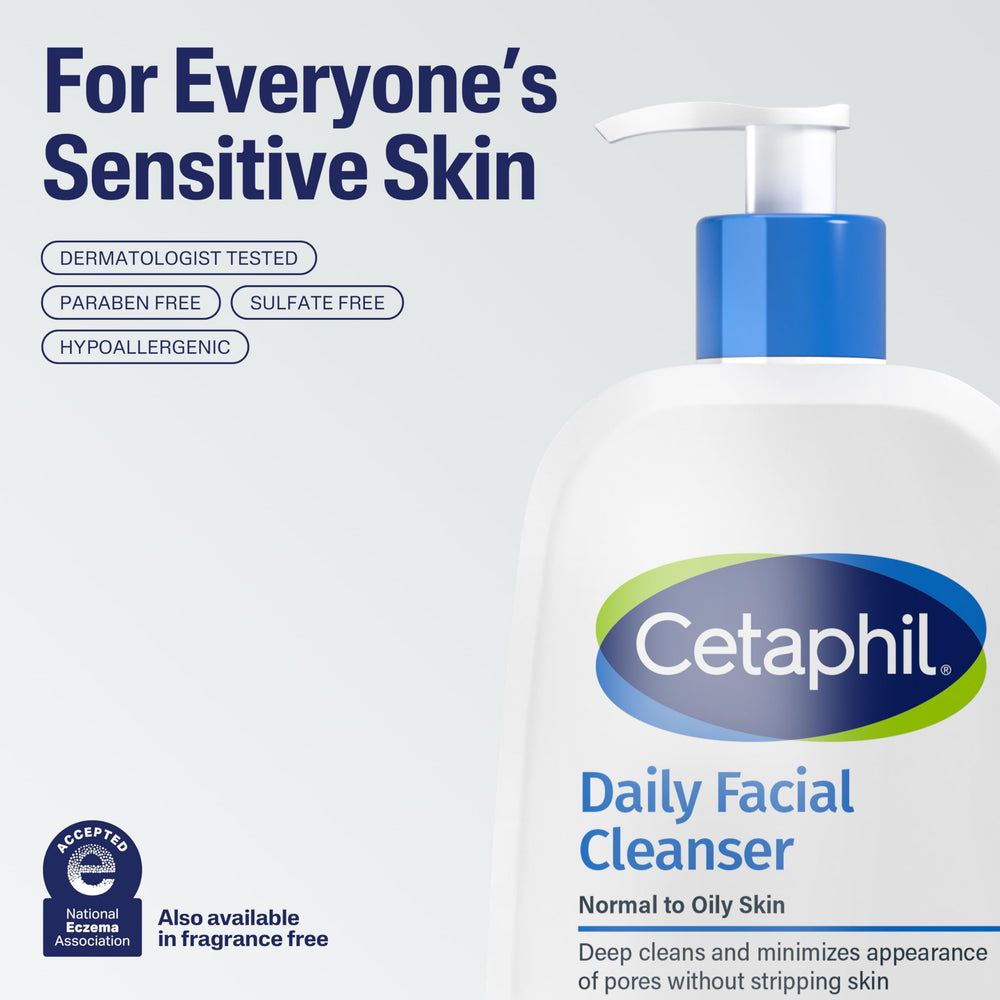 Cetaphil pump with a drop of foam showing lightweight foaming action
