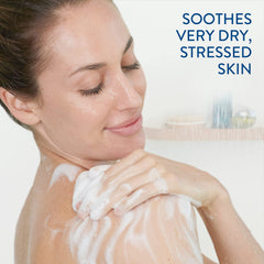 Cetaphil RESTORADERM creamy texture close-up illustrating moisturizing formula feel