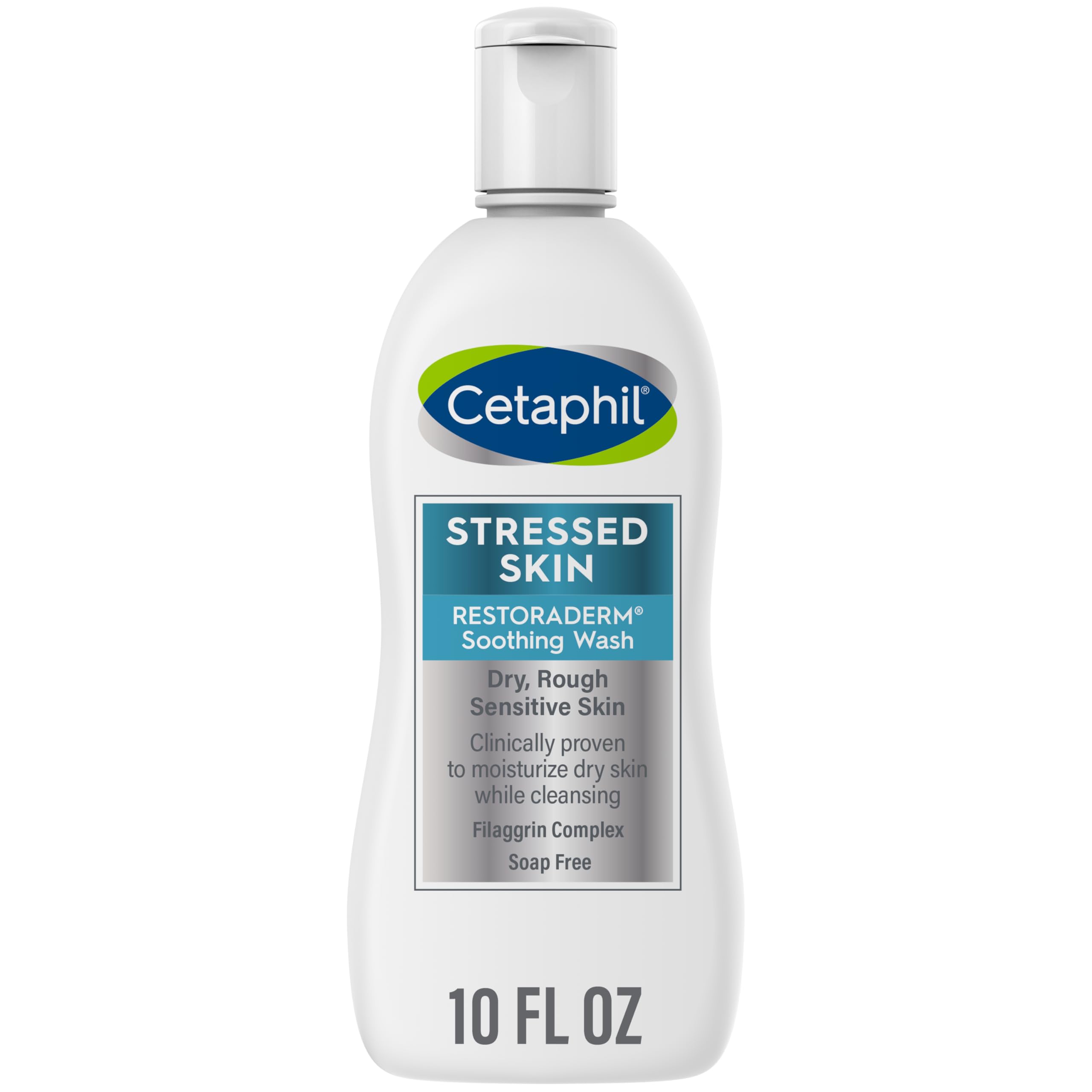 Cetaphil front label on 10oz bottle showing product identity and gentle care benefit