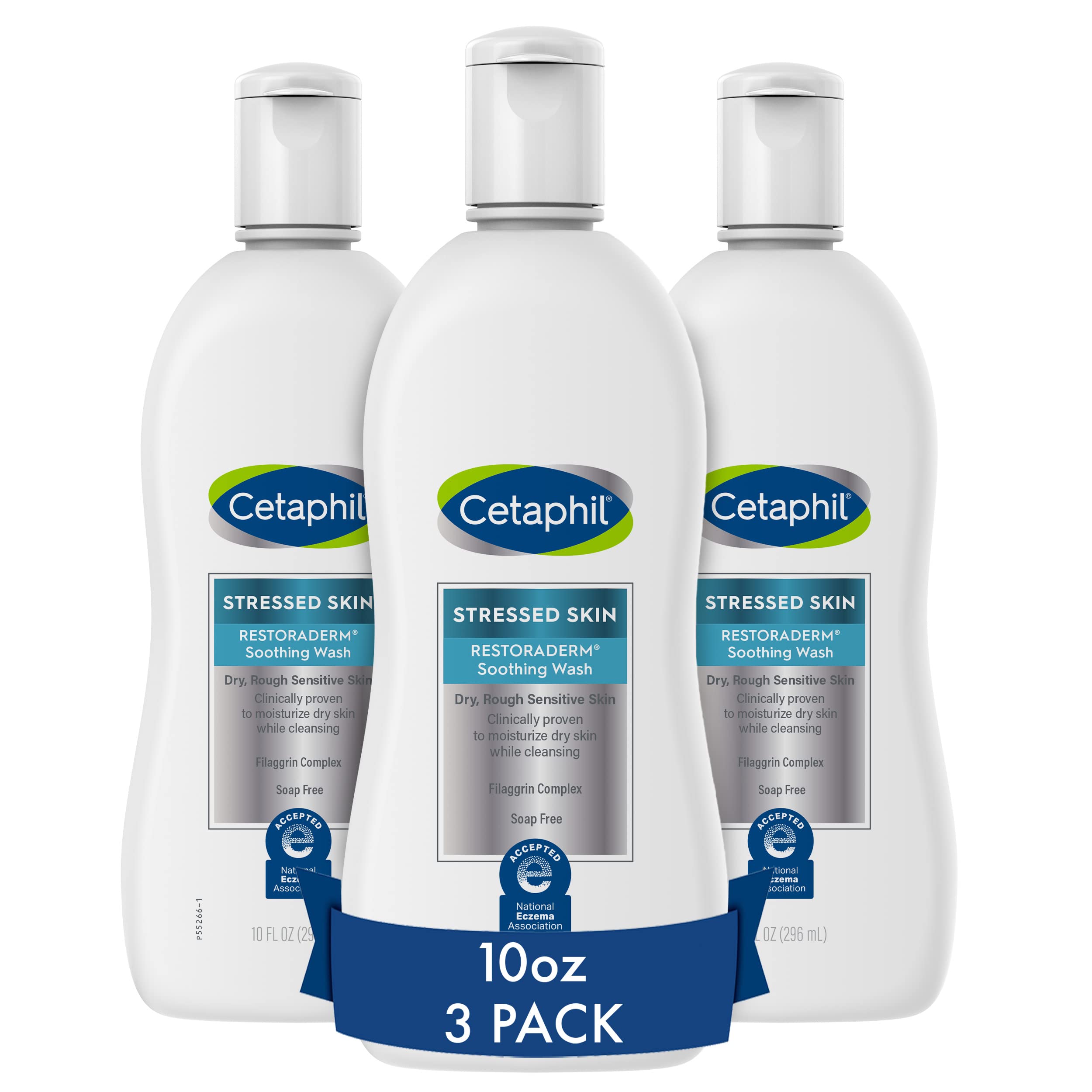 Cetaphil RESTORADERM front packaging showing bottle and label, supports gentle cleansing