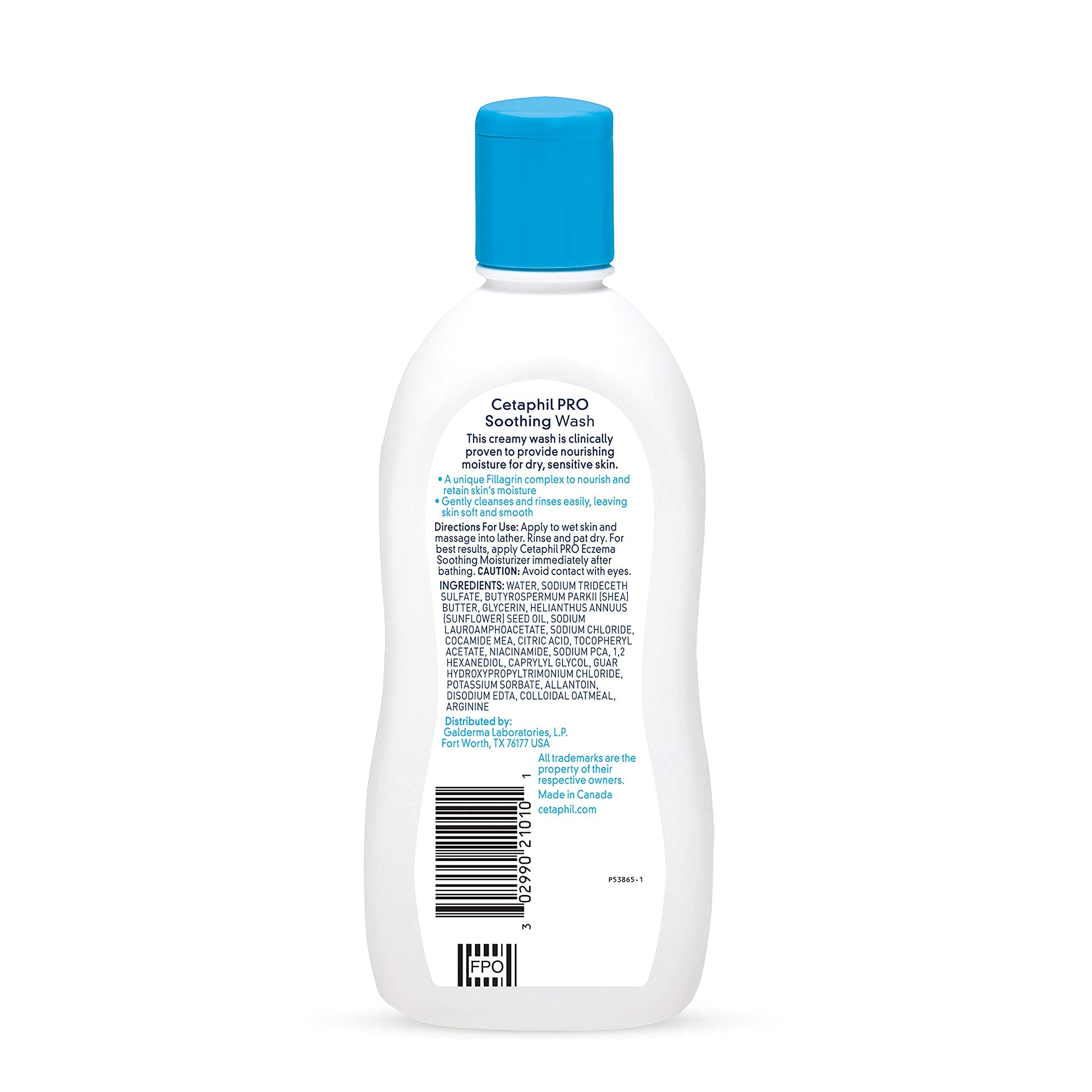 Cetaphil RESTORADERM ingredient list label highlighting filaggrin-supporting components