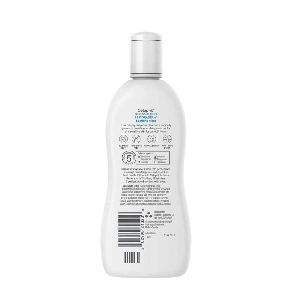Cetaphil ingredient panel highlighting vitamin E and moisturizers for soothing benefit