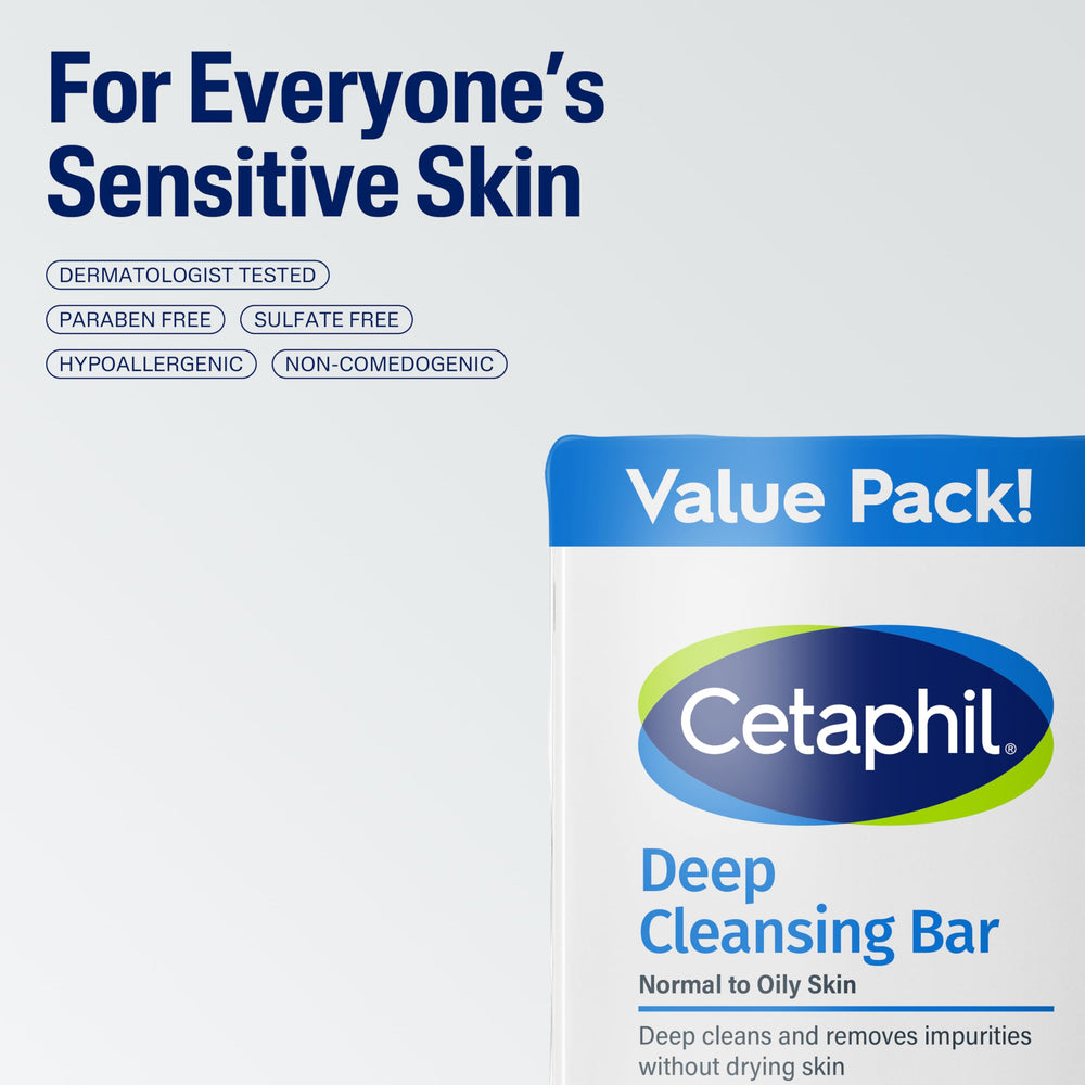 Cetaphil bar next to hand for scale and clear size expectation