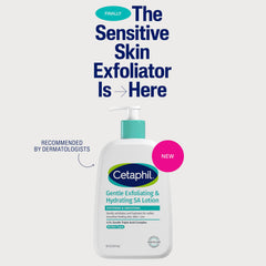Close-up of Cetaphil lotion texture, highlights lightweight hydration benefit