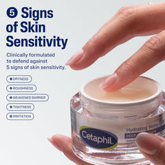 Cetaphil ingredient visual with hyaluronic acid emphasizing deep hydration benefit