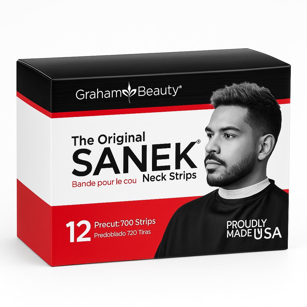Ceydebne Sanek strip wrapped on client neck in salon, hygienic protection benefit
