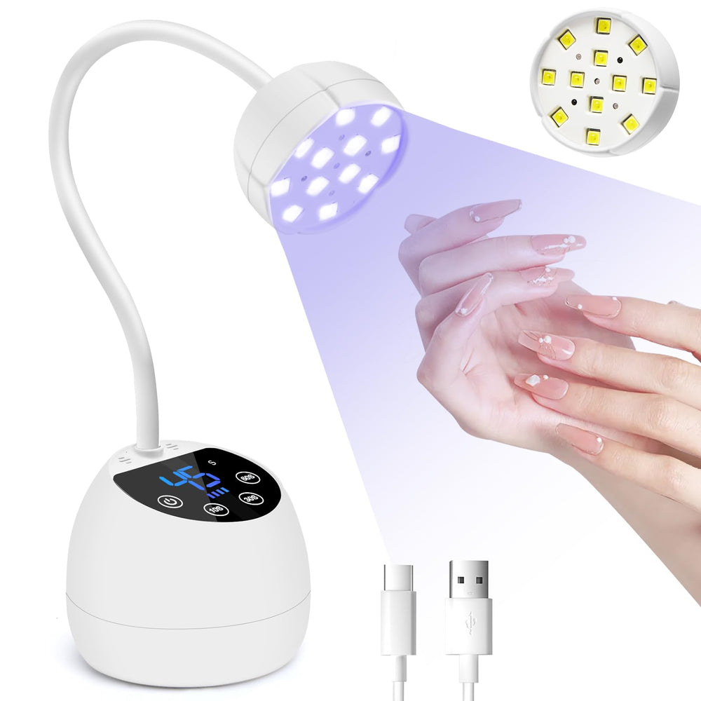 CGBE front view of mini UV LED nail lamp showing compact design and portability