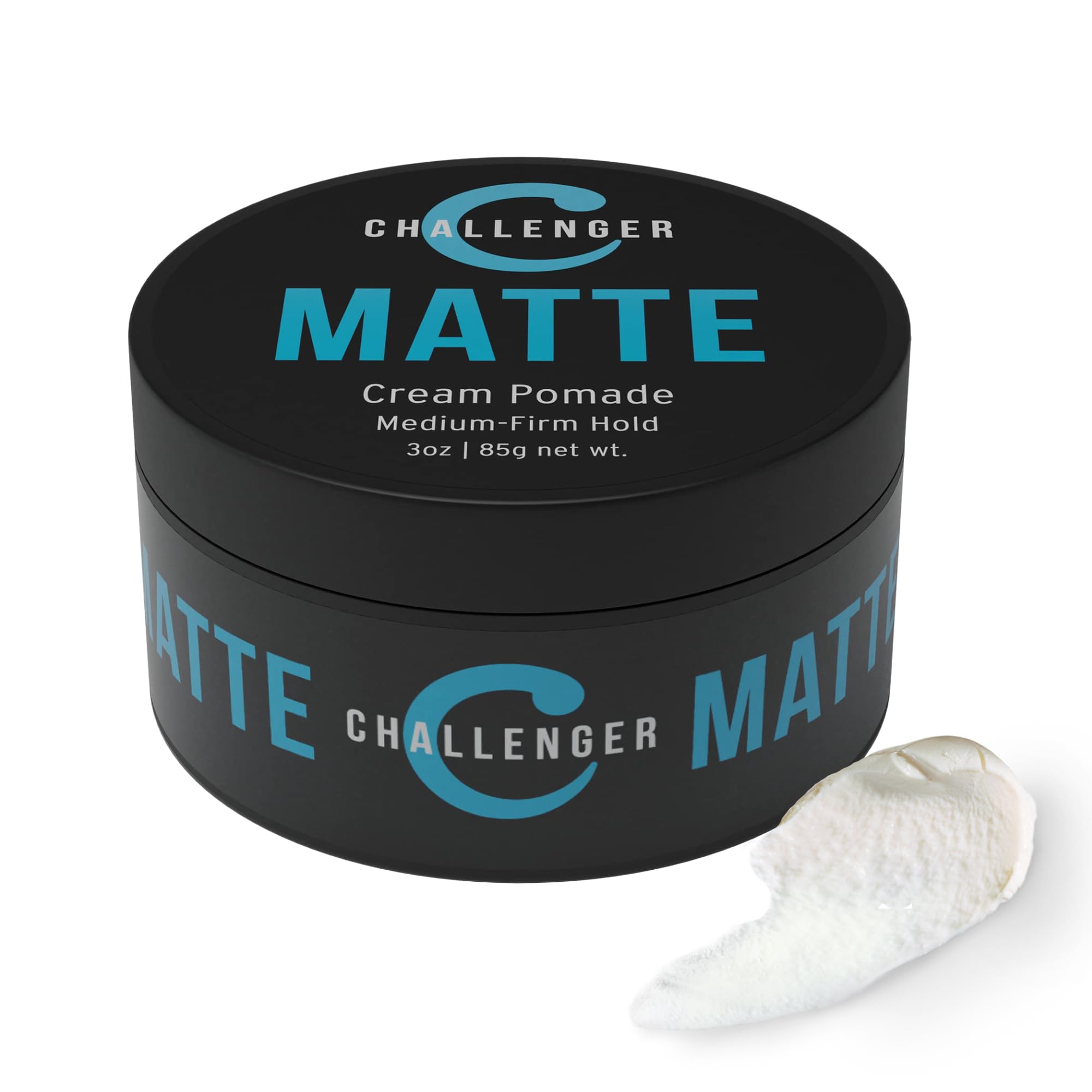 Challenger front jar showing clean matte packaging and travel-ready benefit