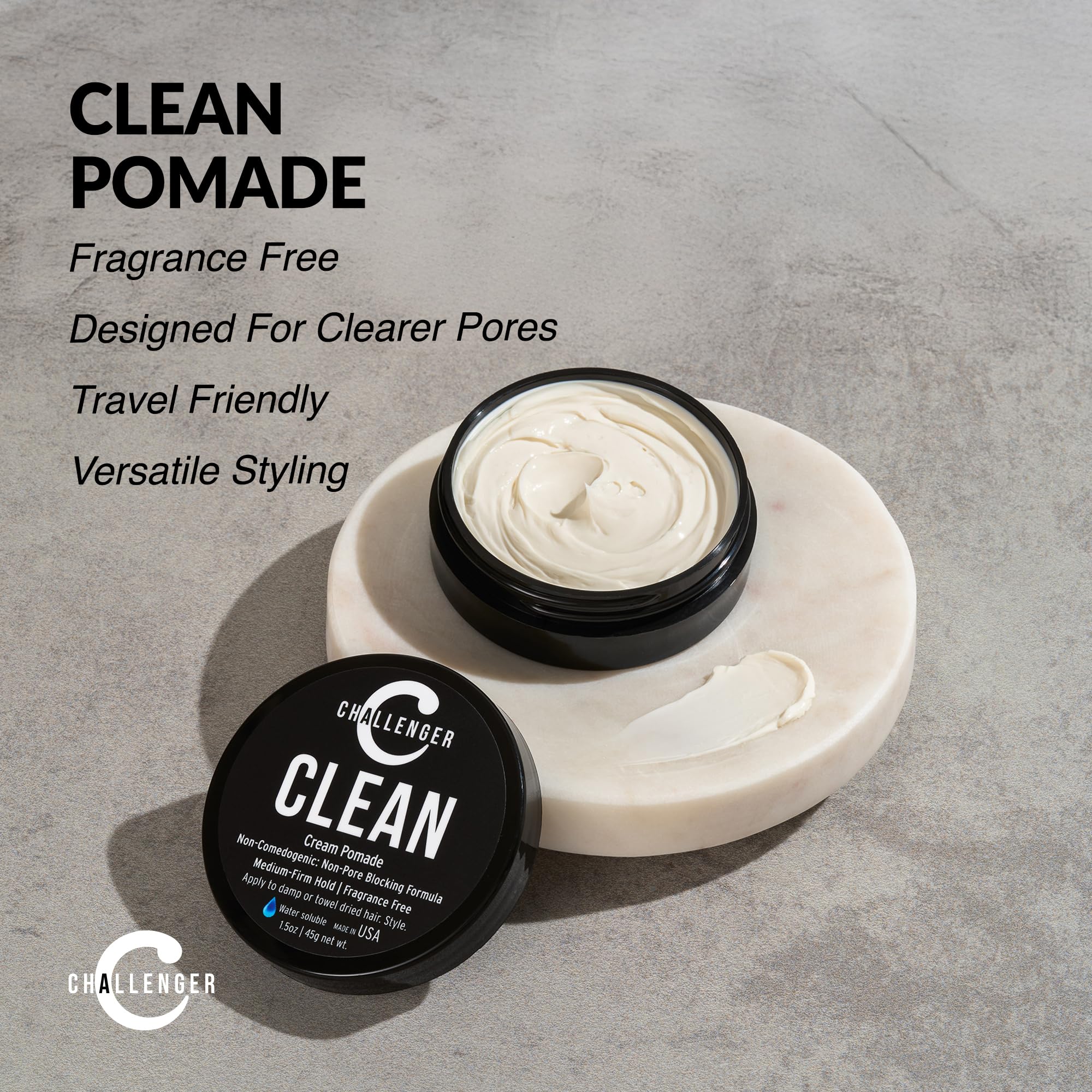 Challenger jar inside travel kit illustrating portability and on-the-go styling benefit