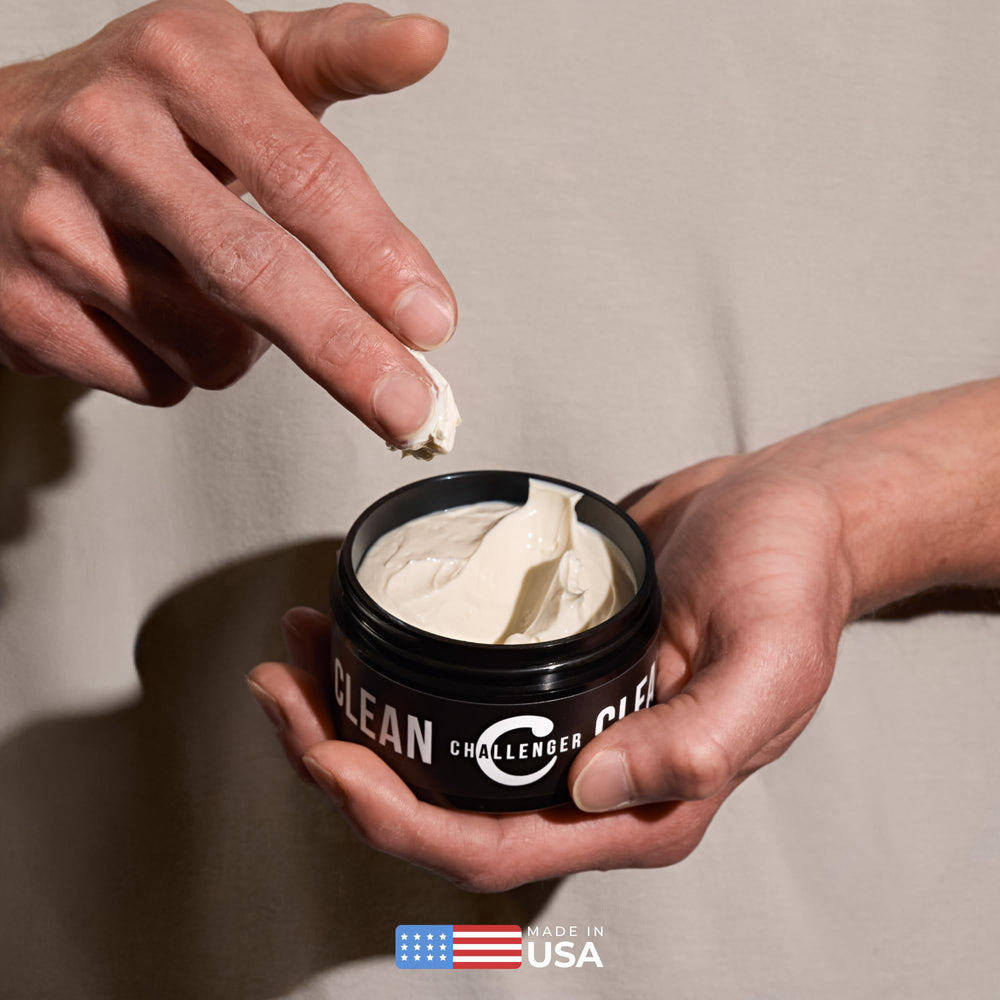 Challenger size comparison next to coin highlighting portable 3oz travel convenience