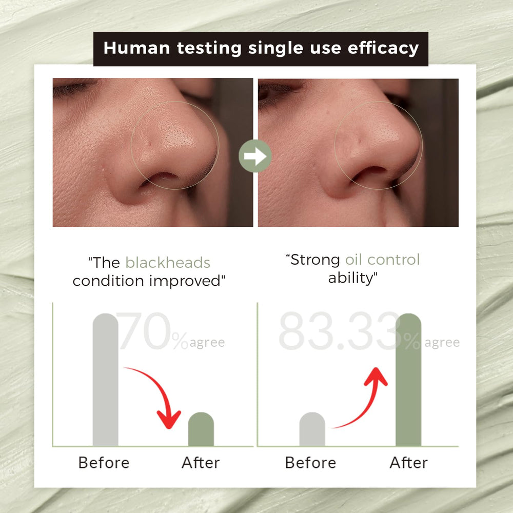 CHANDO HIMALAYA mask applied to cheek demonstrating gentle pore-cleansing action