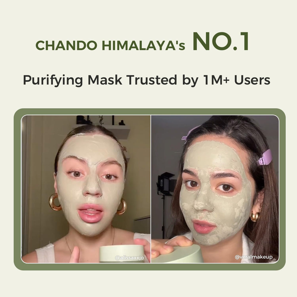 CHANDO HIMALAYA rinsing mask under water illustrating easy removal and refreshed skin