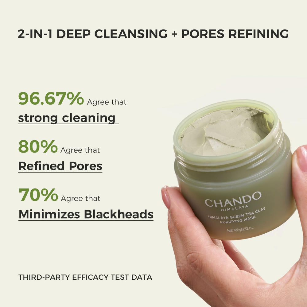 CHANDO HIMALAYA jar next to a hand to show actual 3.52 fl.oz size