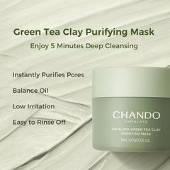CHANDO HIMALAYA creamy green mask texture close-up highlighting smooth spreadability