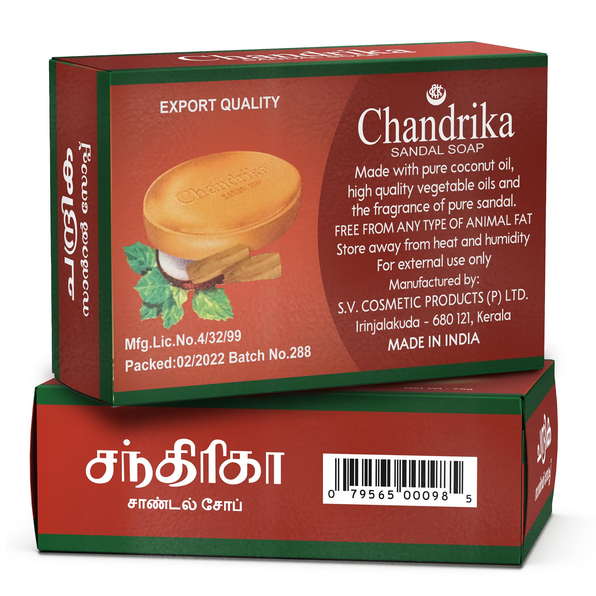 Chandrika soap close-up texture highlighting natural oils and creaminess