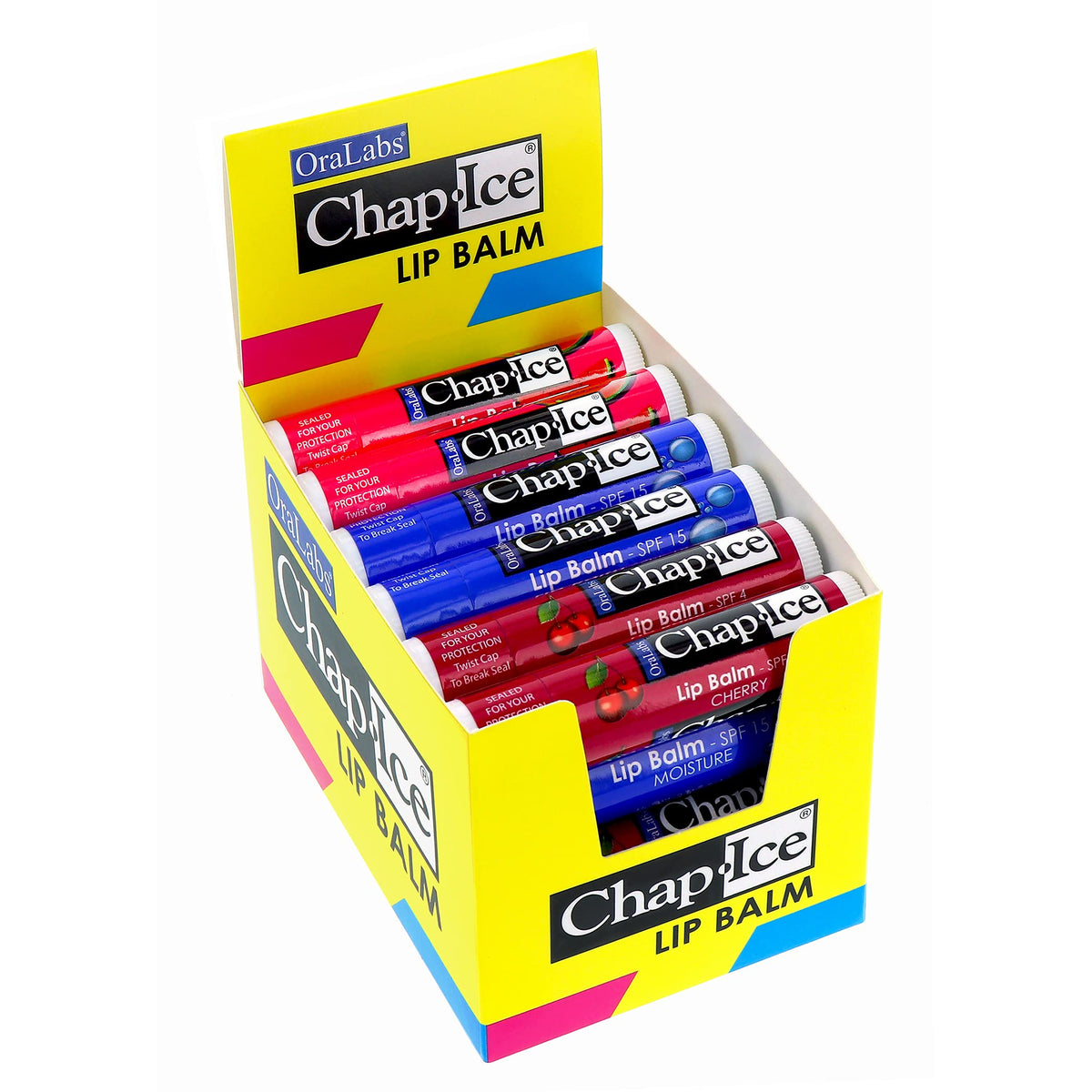 CHAP-ICE front packaging showing 24-count assortment and flavors for reliable supply