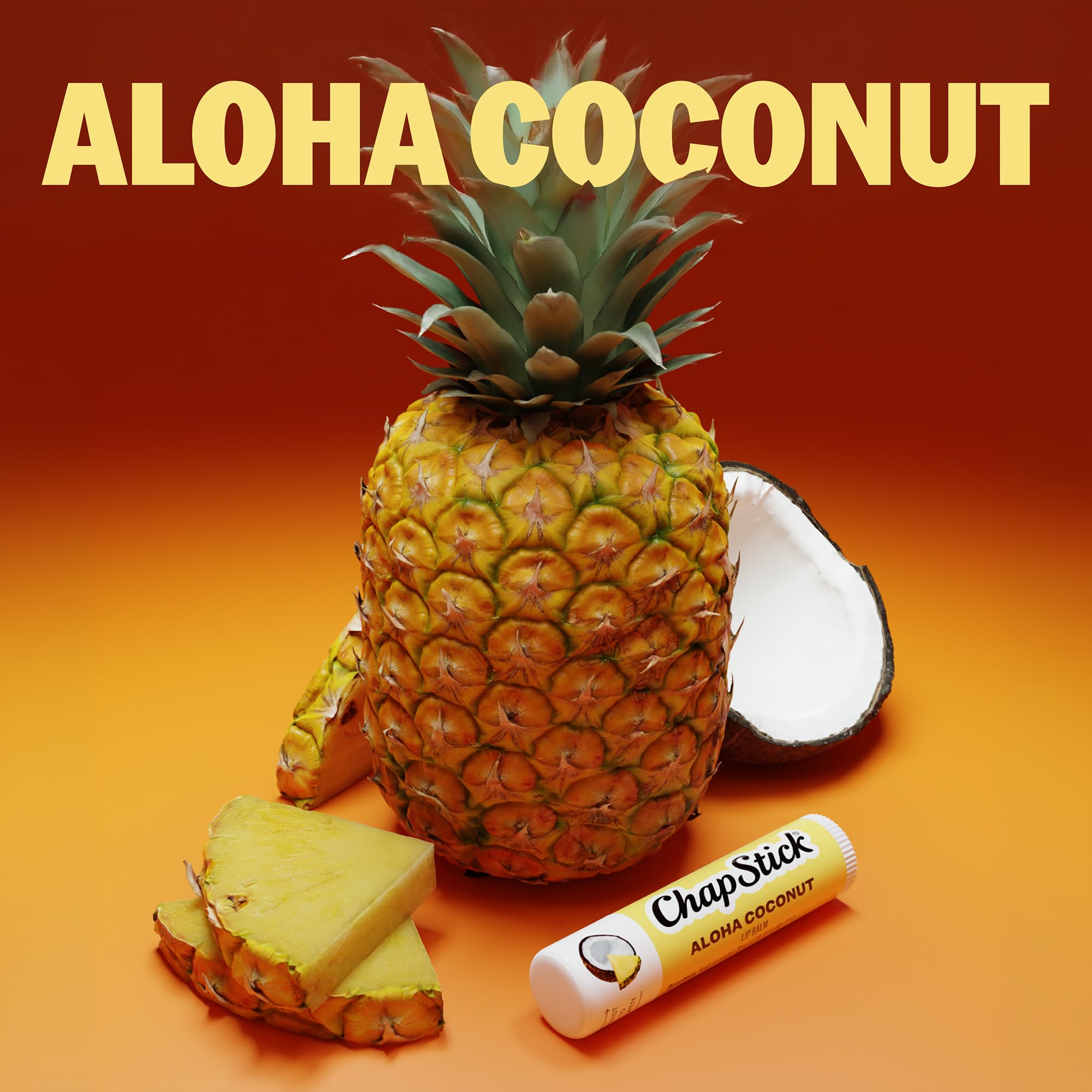 Single ChapStick Aloha Coconut stick displayed for quick grab-and-go hydration