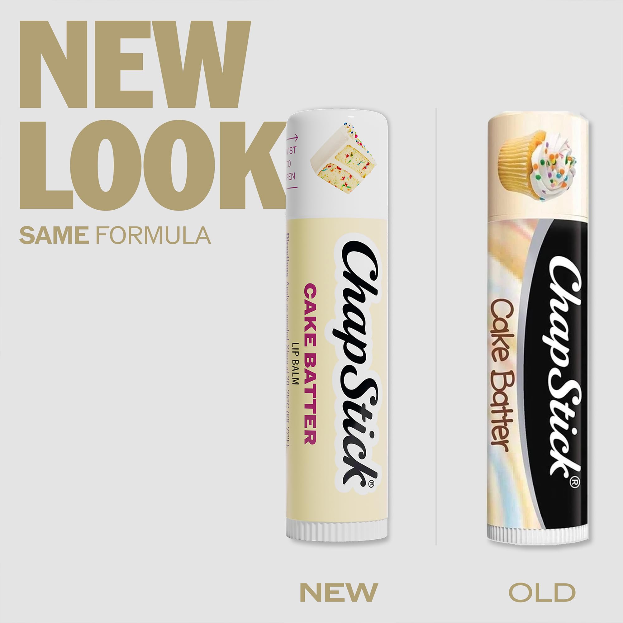 Open ChapStick cap and raised balm ready to apply with quick protection