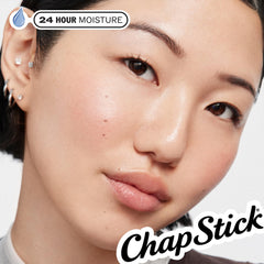 Close-up texture of ChapStick balm showing smooth moisturizing finish