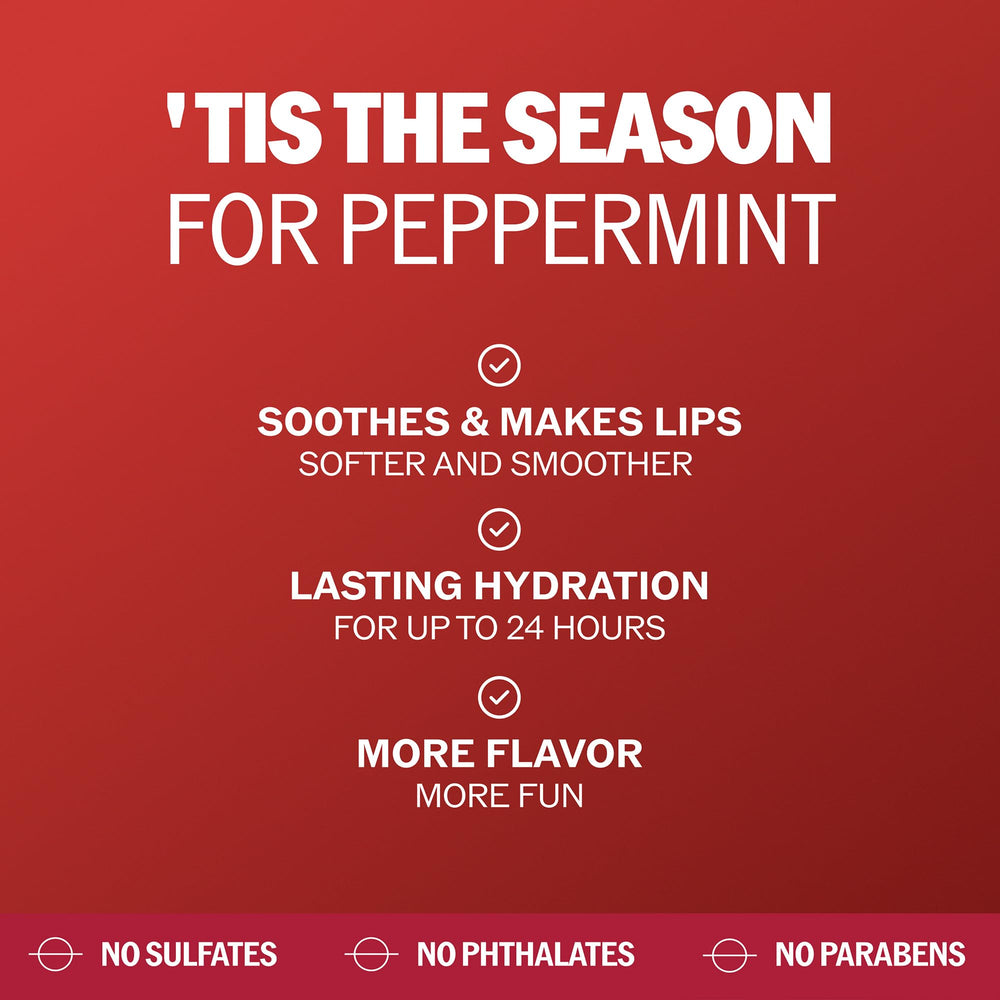 Person applying ChapStick candy cane outdoors showing brand protection and refreshing feel