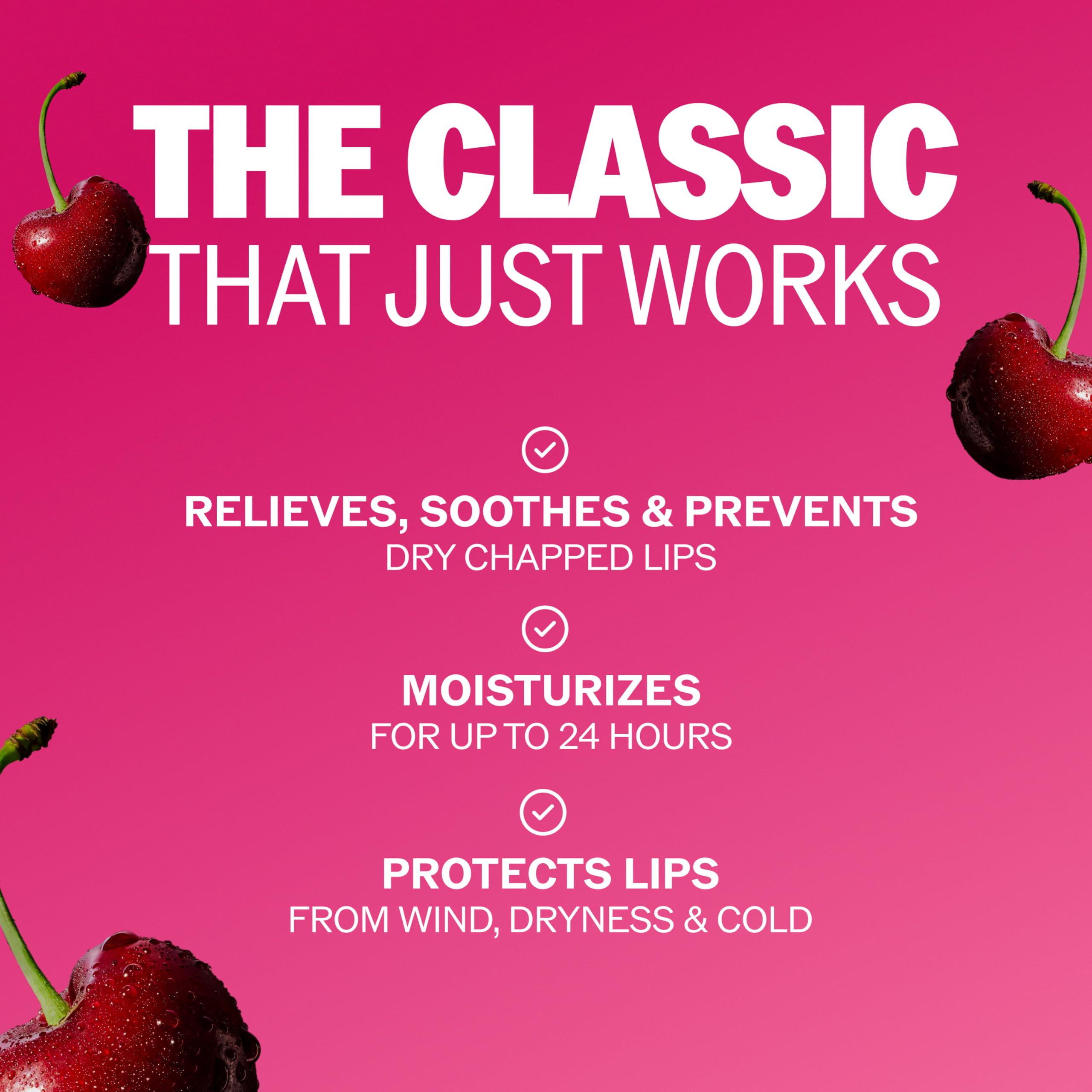 Flat lay of 12-pack ChapStick Classic Cherry for convenient backup supply