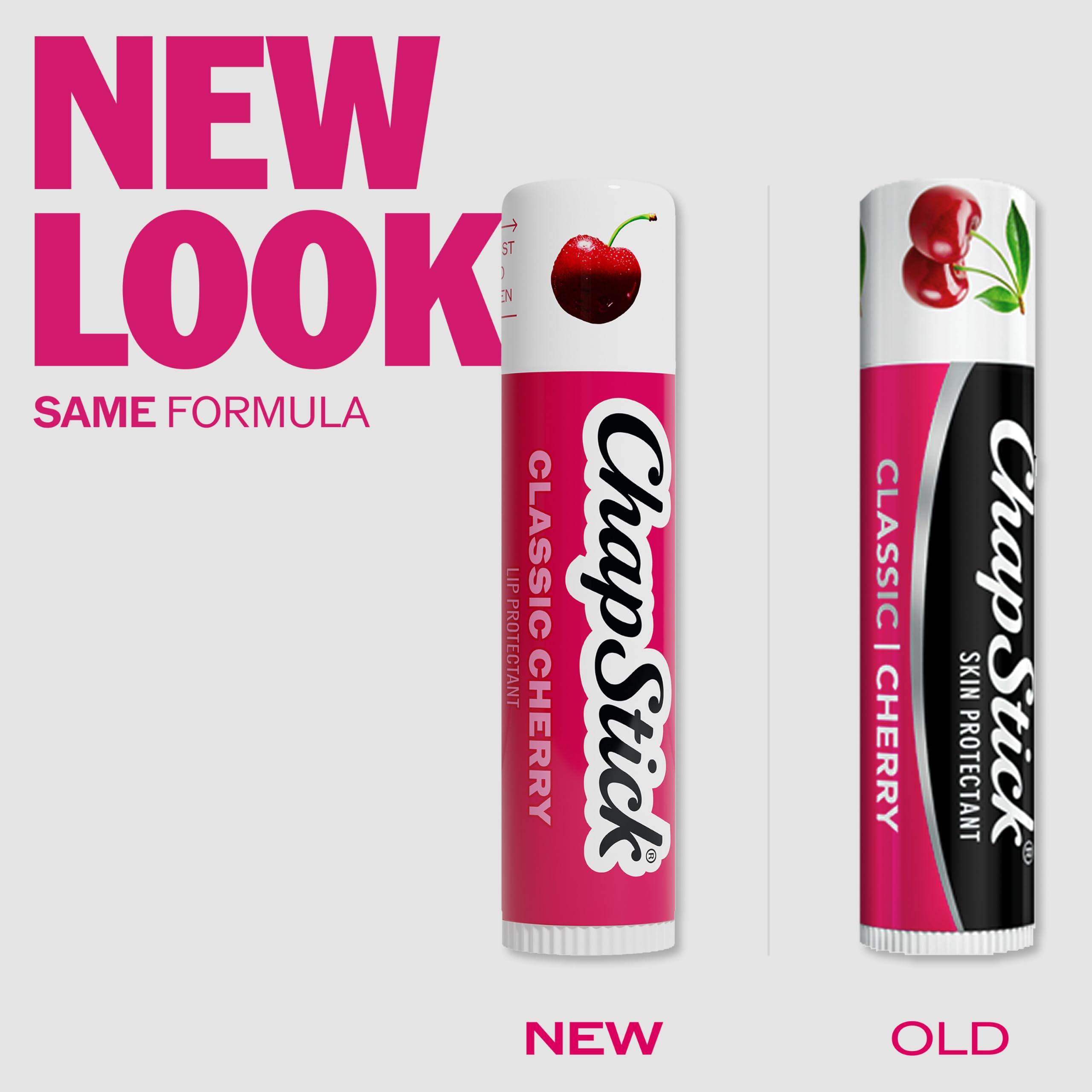 Close-up of ChapStick Classic Cherry balm texture showing smooth glide benefit