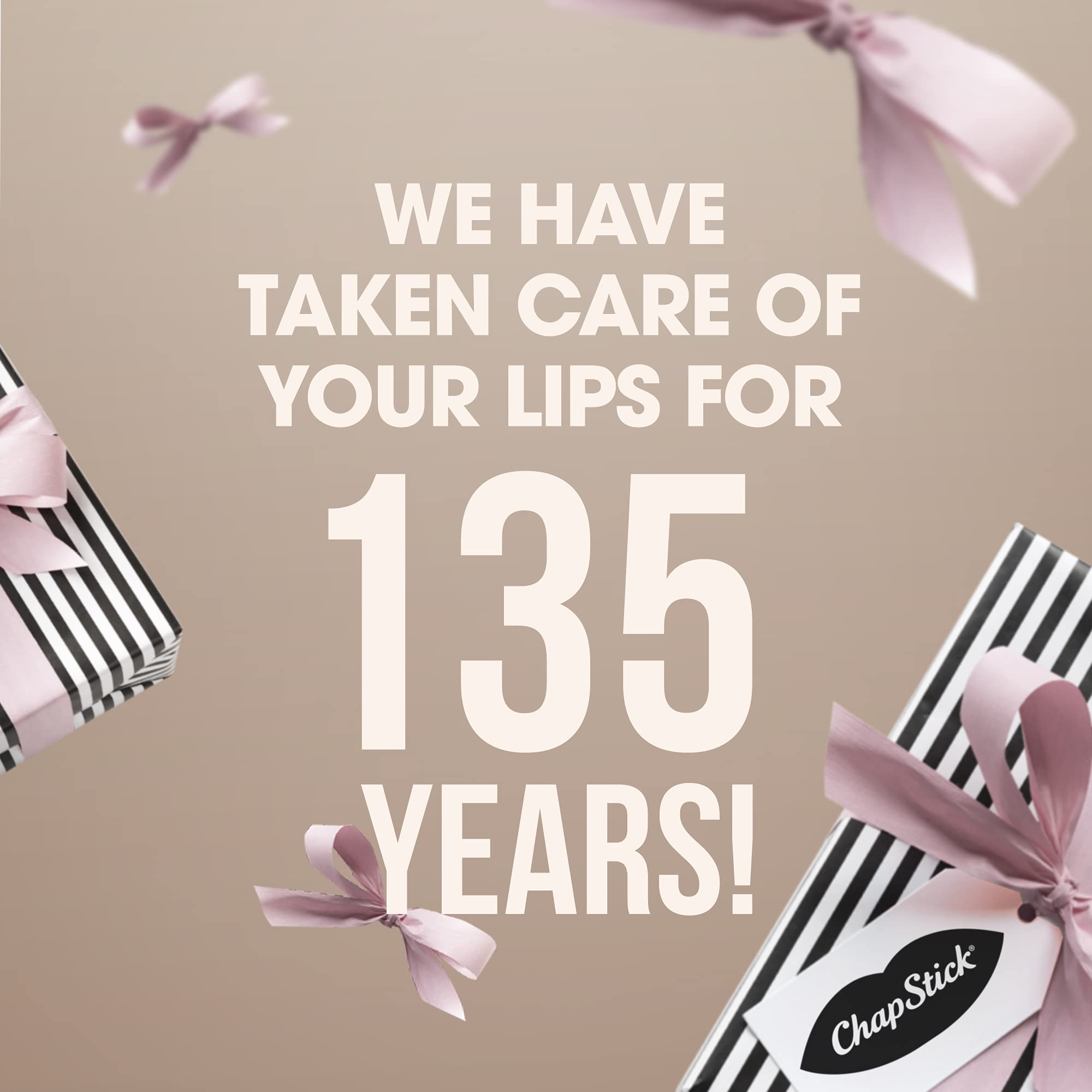 ChapStick Classic Cherry applied under lipstick demonstrating layering benefit